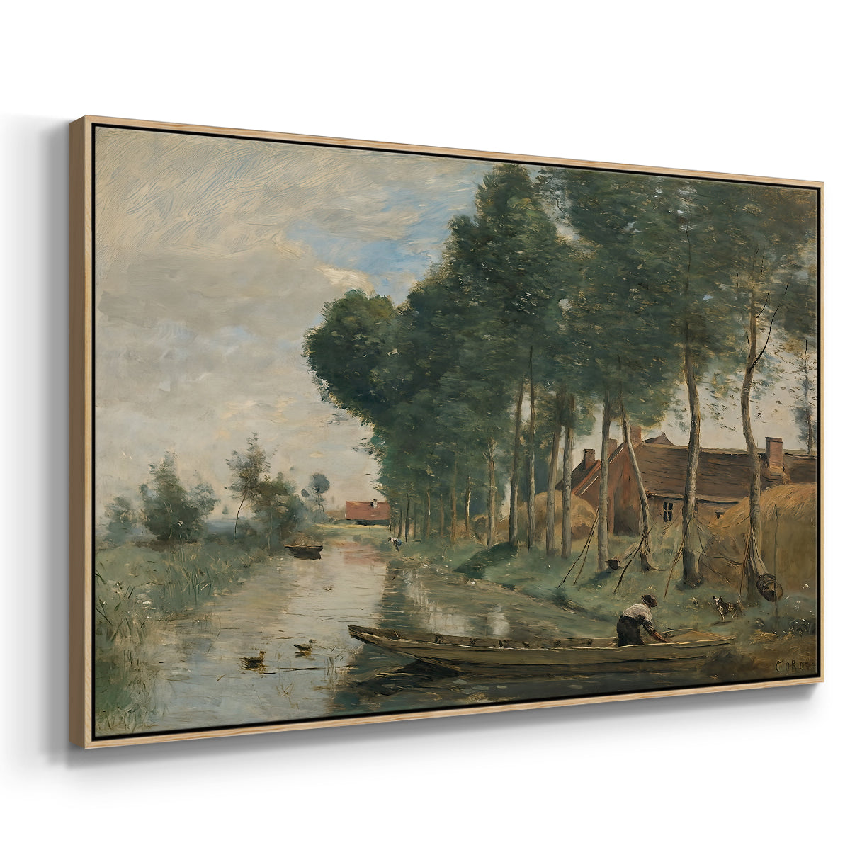 Landscape at Arleux-du-Nord, c. 1871-1874 - Floater Framed Canvas Print