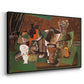 Playing Cards, Glasses, Bottle of Rum: "Vive la France", 1914-1915 - Floater Framed Canvas Print