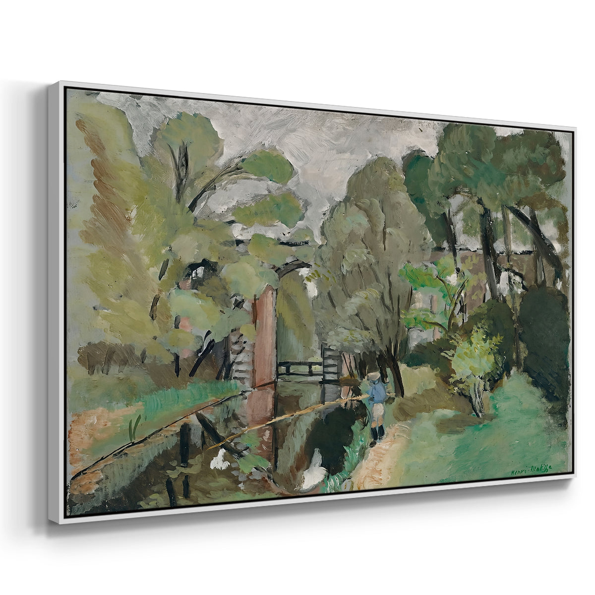 The Little Fisherman, Maintenon, 1918 - Floater Framed Canvas Print