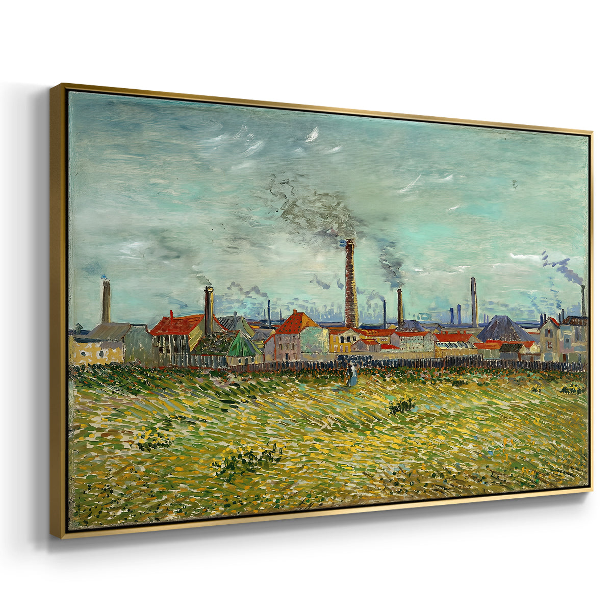 Factories at Clichy, 1887 - Floater Framed Canvas Print