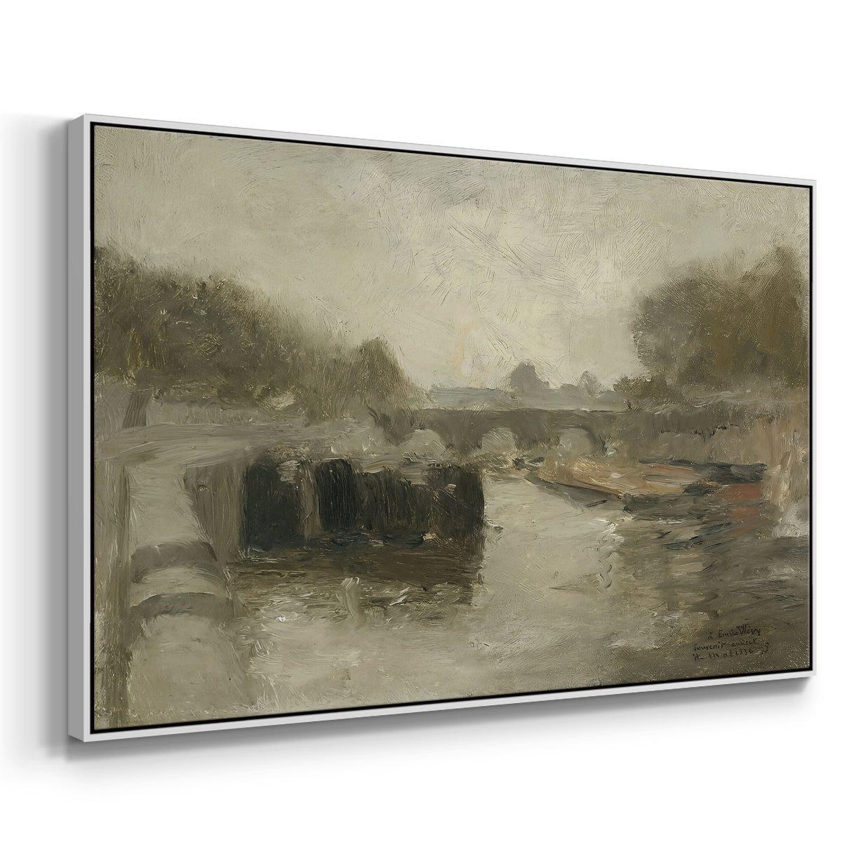 The Bridge (Le pont), 1895 - Floater Framed Canvas Print