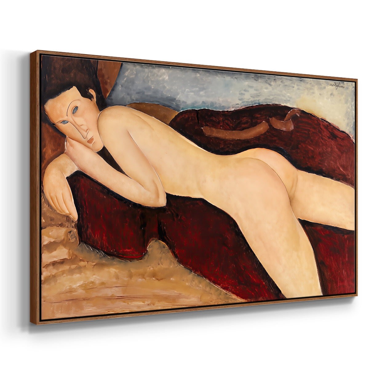 Reclining Nude from the Back (Nu couché de dos), c. 1917 - Floater Framed Canvas Print