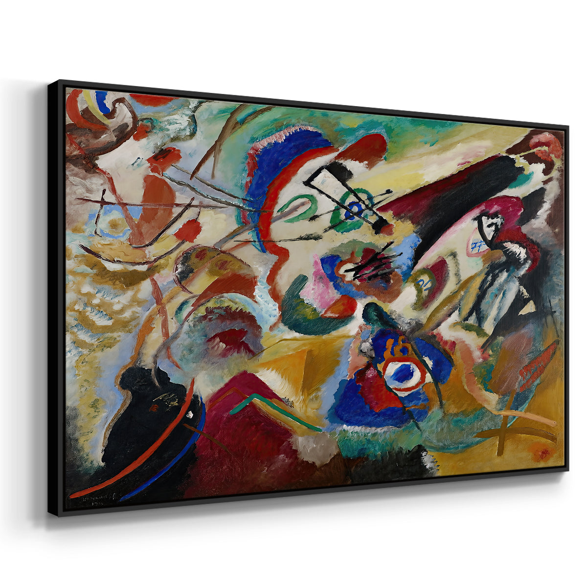 Fragment 2 for Composition VII, 1913 - Floater Framed Canvas Print