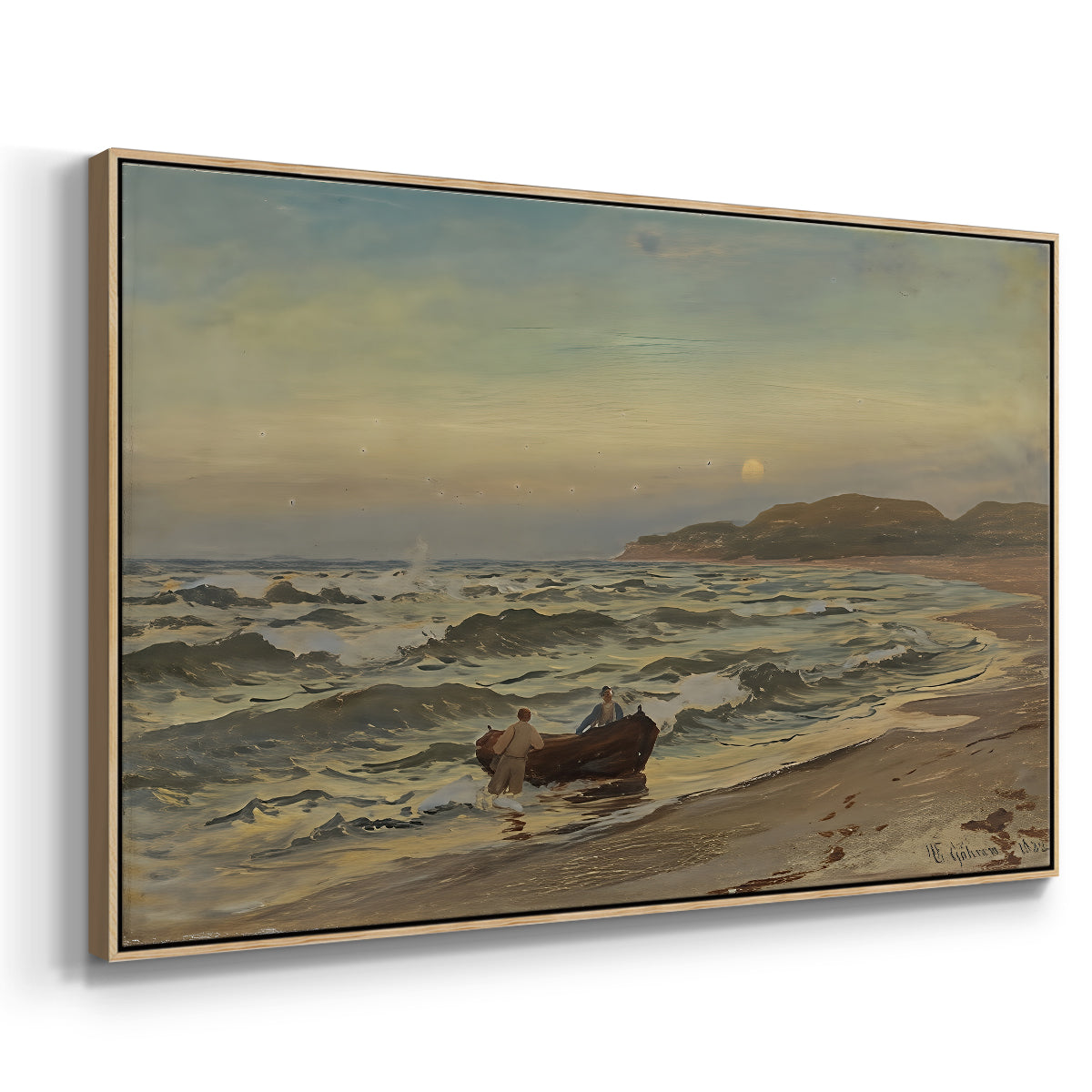 Storm at Rügen, 1882 - Floater Framed Canvas Print