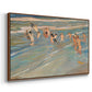 Children Playing on the Beach in Valencia, c. 1908 - Floater Framed Canvas Print