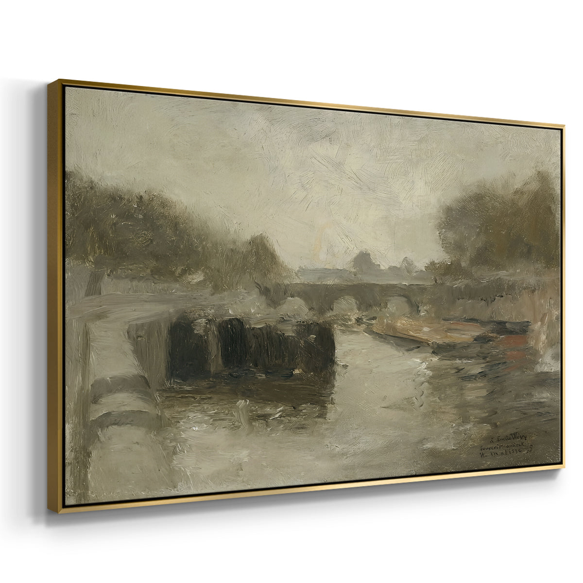 The Bridge (Le pont), 1895 - Floater Framed Canvas Print