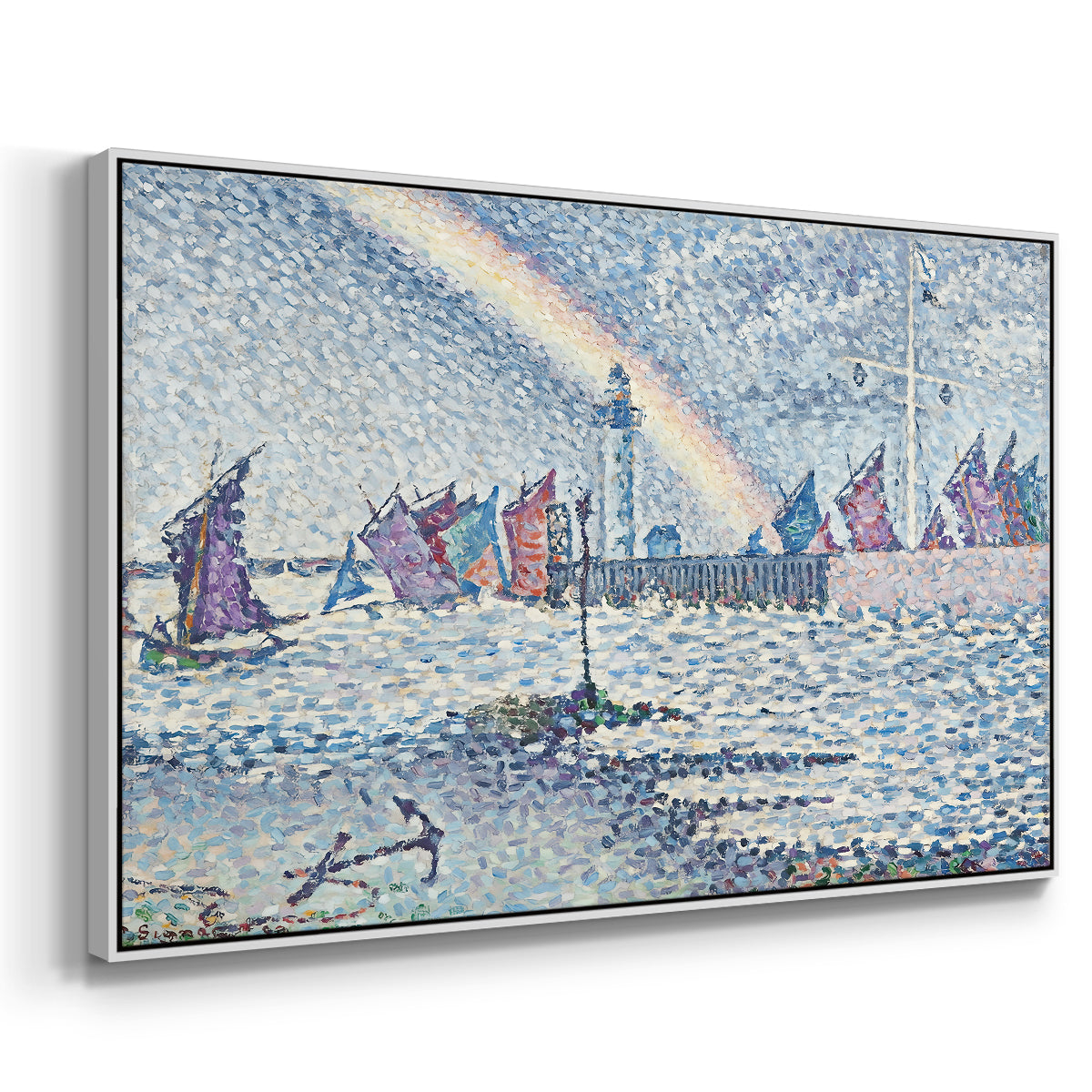 Entrance to the Port of Honfleur, 1899 - Floater Framed Canvas Print