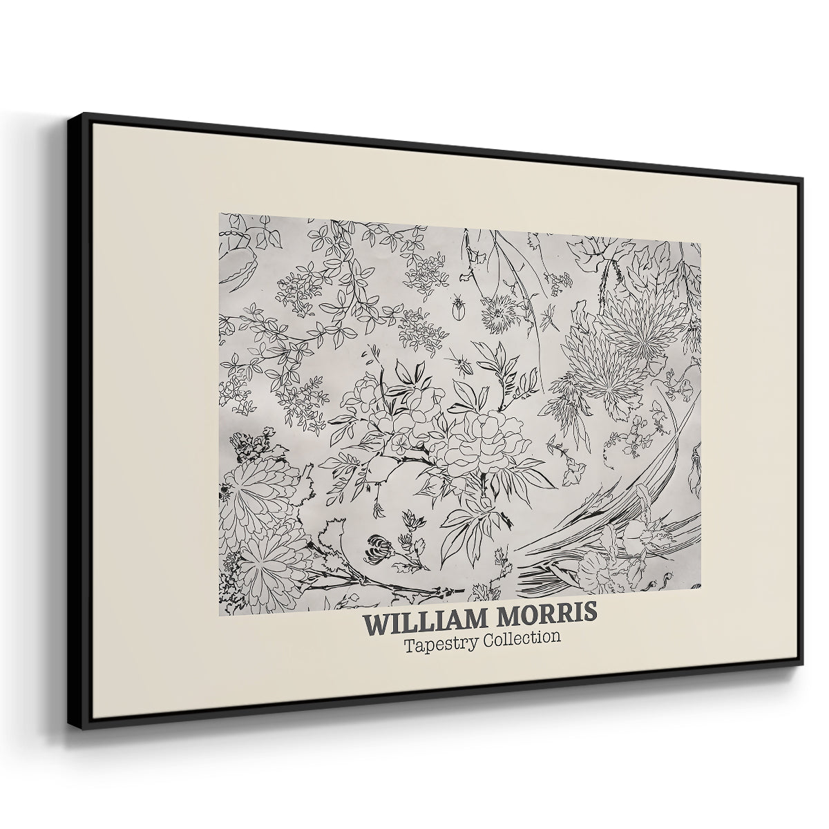 Fleurs, 1866 (Morris Inspired) - Floater Framed Canvas Print