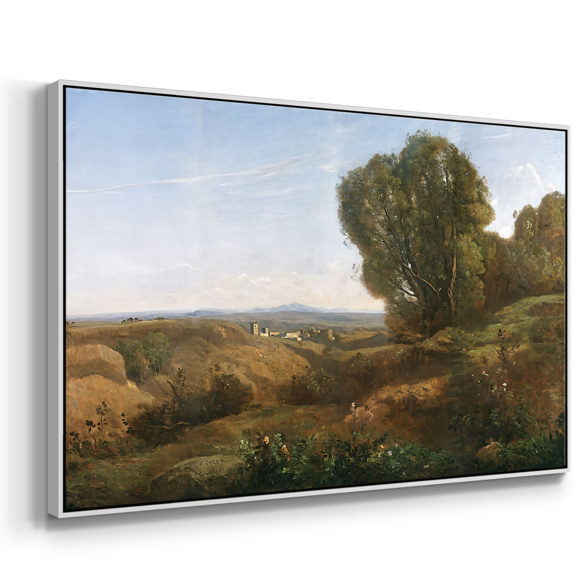 Souvenir of Roquemaure in the Gard, c. 1853 - Floater Framed Canvas Print