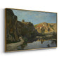 River Landscape with Cliffs, c. 1850-1860 - Floater Framed Canvas Print