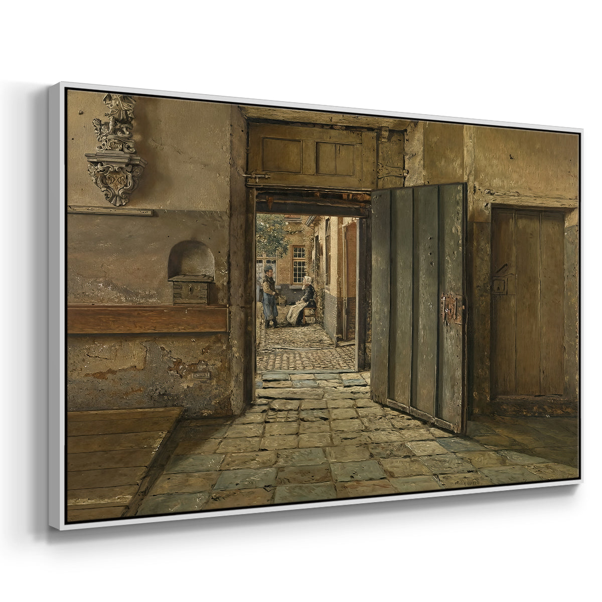 The Conversation, 1884 - Floater Framed Canvas Print
