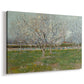 Canvas art print featuring a spring scene with repeating rows of flowering trees, displayed at an angle