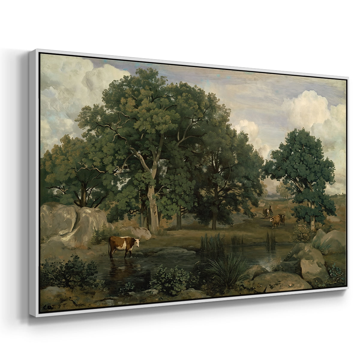 Forest of Fontainebleau, 1846 - Floater Framed Canvas Print