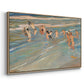 Children Playing on the Beach in Valencia, c. 1908 - Floater Framed Canvas Print