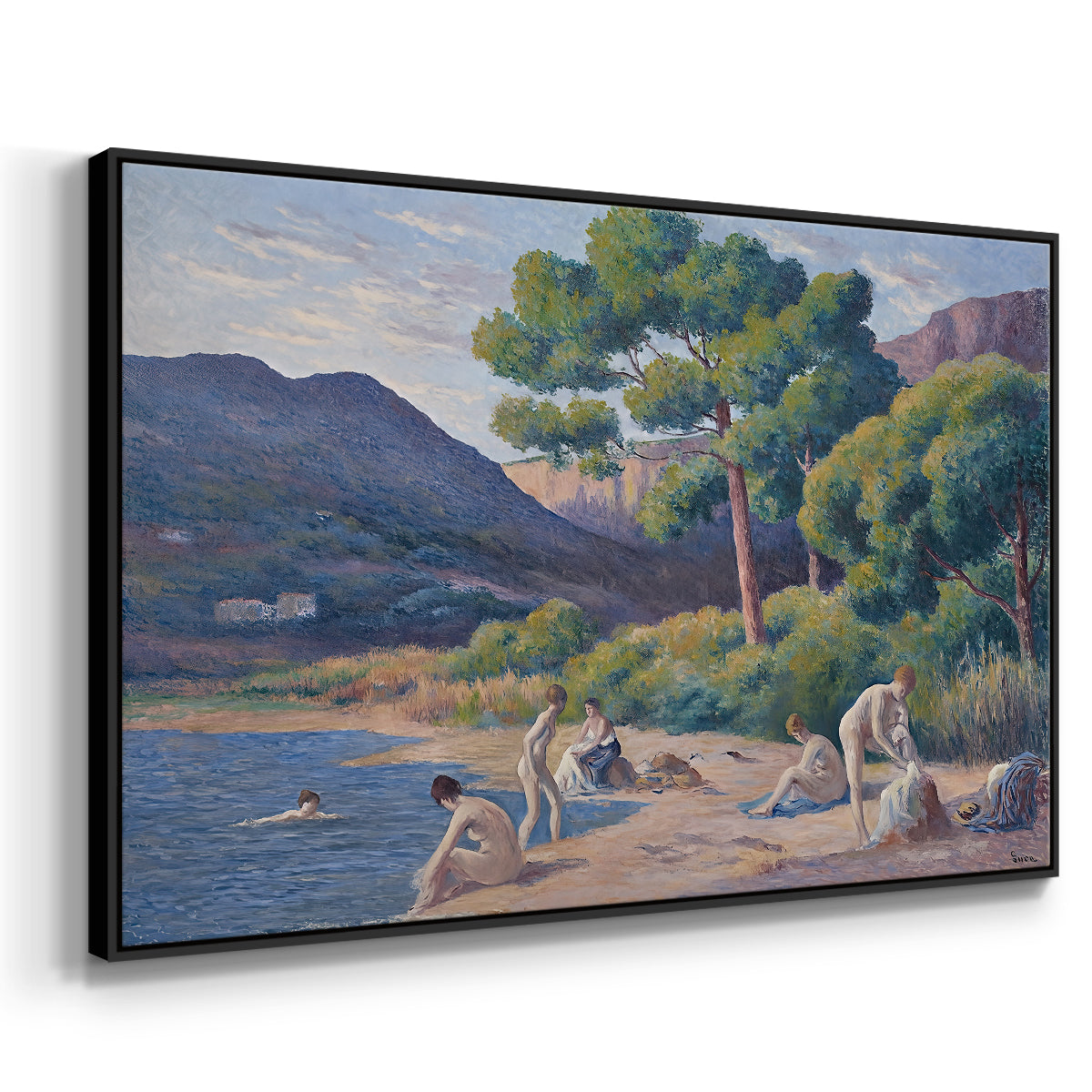 Bathers in Saint-Tropez, c. 1909 - Floater Framed Canvas Print