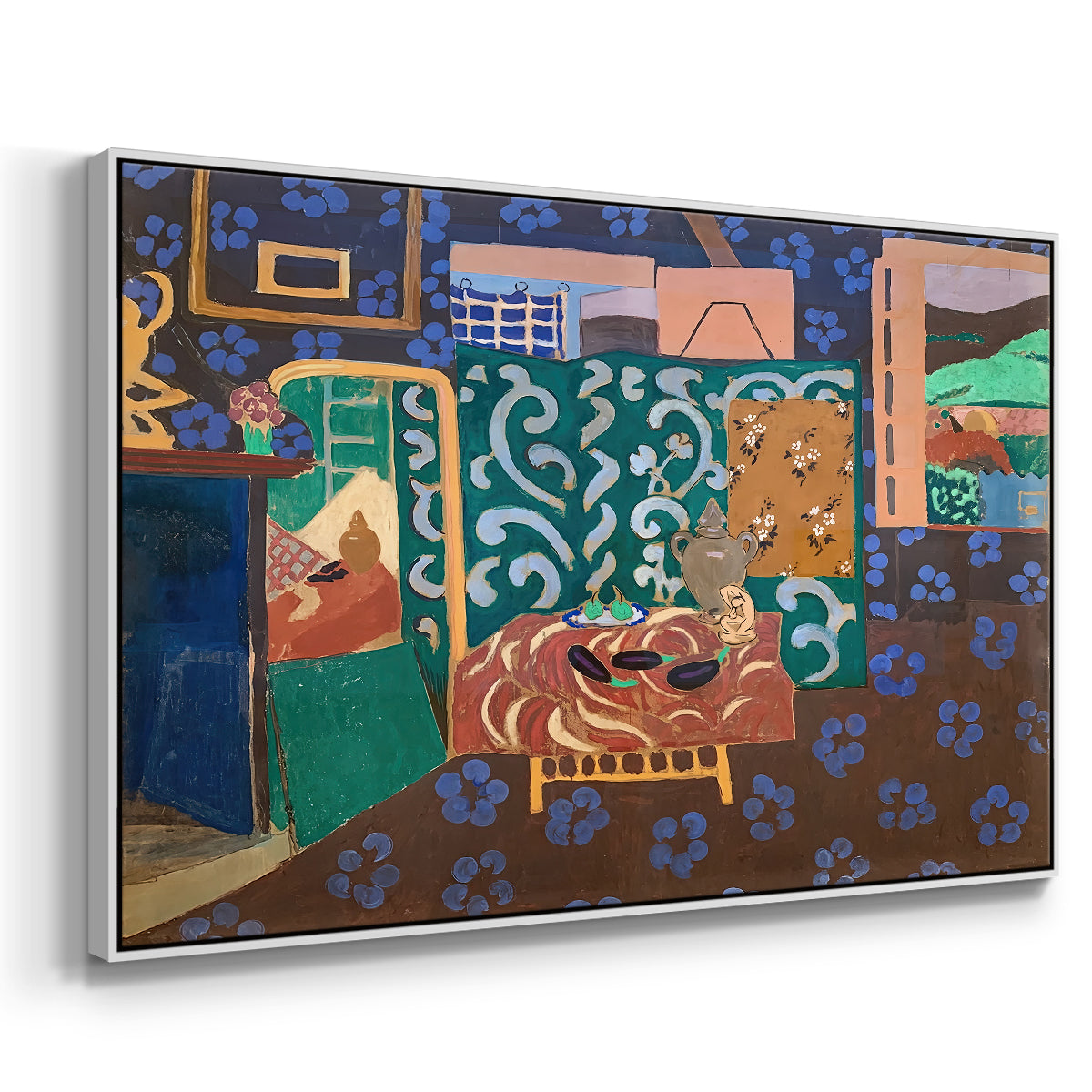 Interior with Aubergines, 1911 - Floater Framed Canvas Print