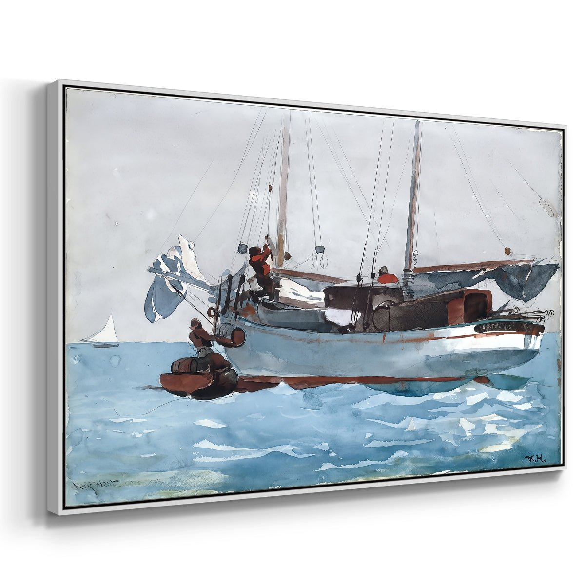 Taking on Wet Provisions, 1903 - Floater Framed Canvas Print
