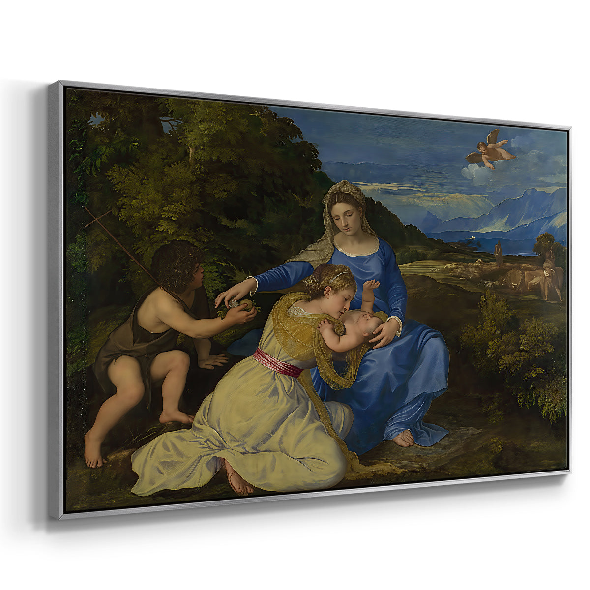 The Aldobrandini Madonna, 1532 - Floater Framed Canvas Print