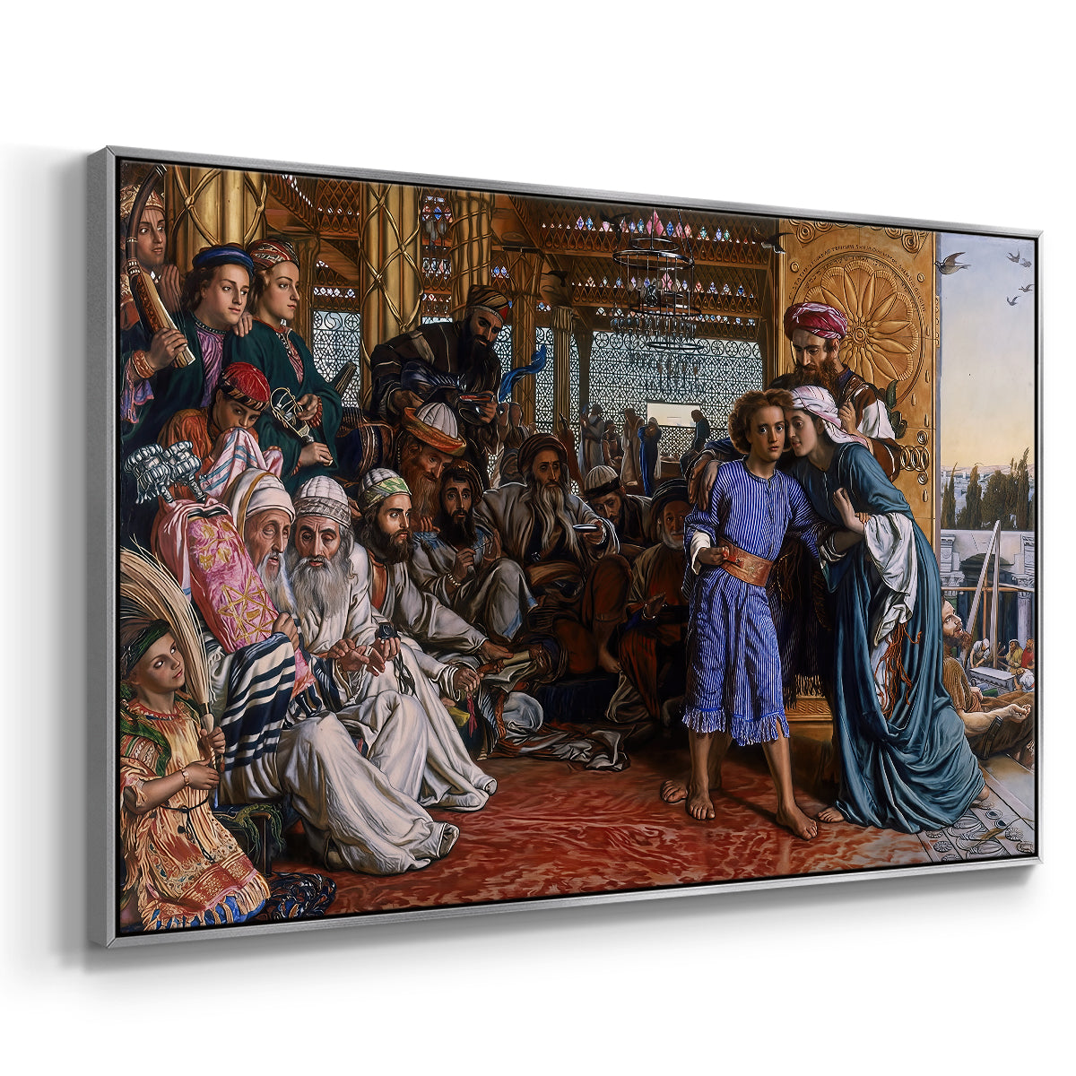 The Finding of the Saviour in the Temple, 1854-1860 - Floater Framed Canvas Print