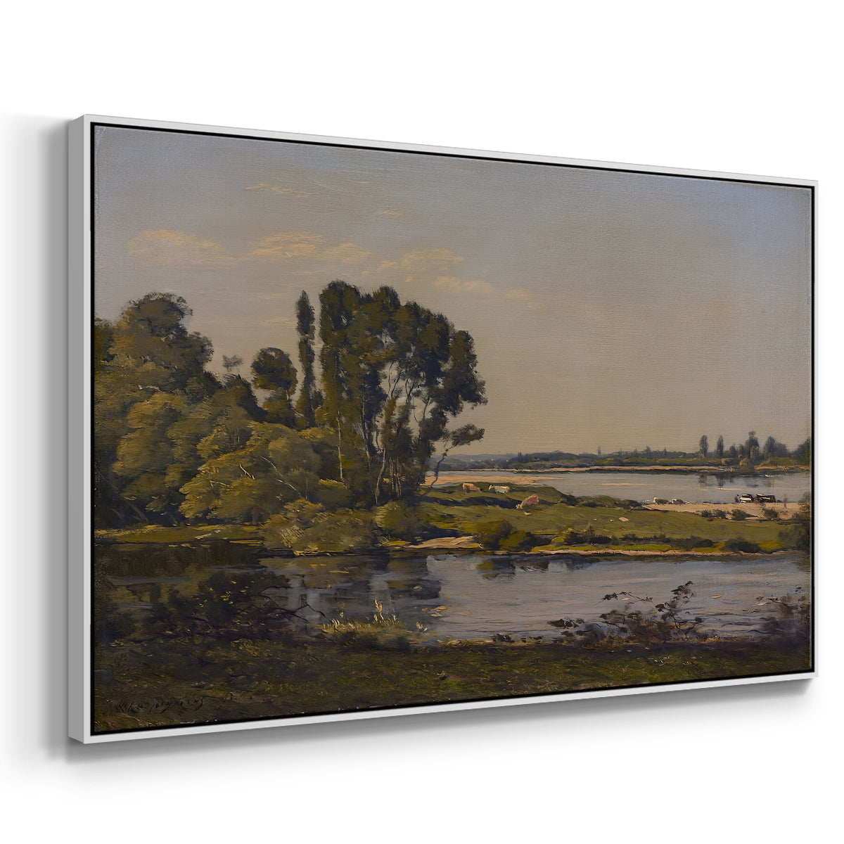 Landscape with a River, 1892 - Floater Framed Canvas Print