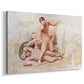 Canvas art print featuring a classical-inspired scene with tension, displayed at an angle