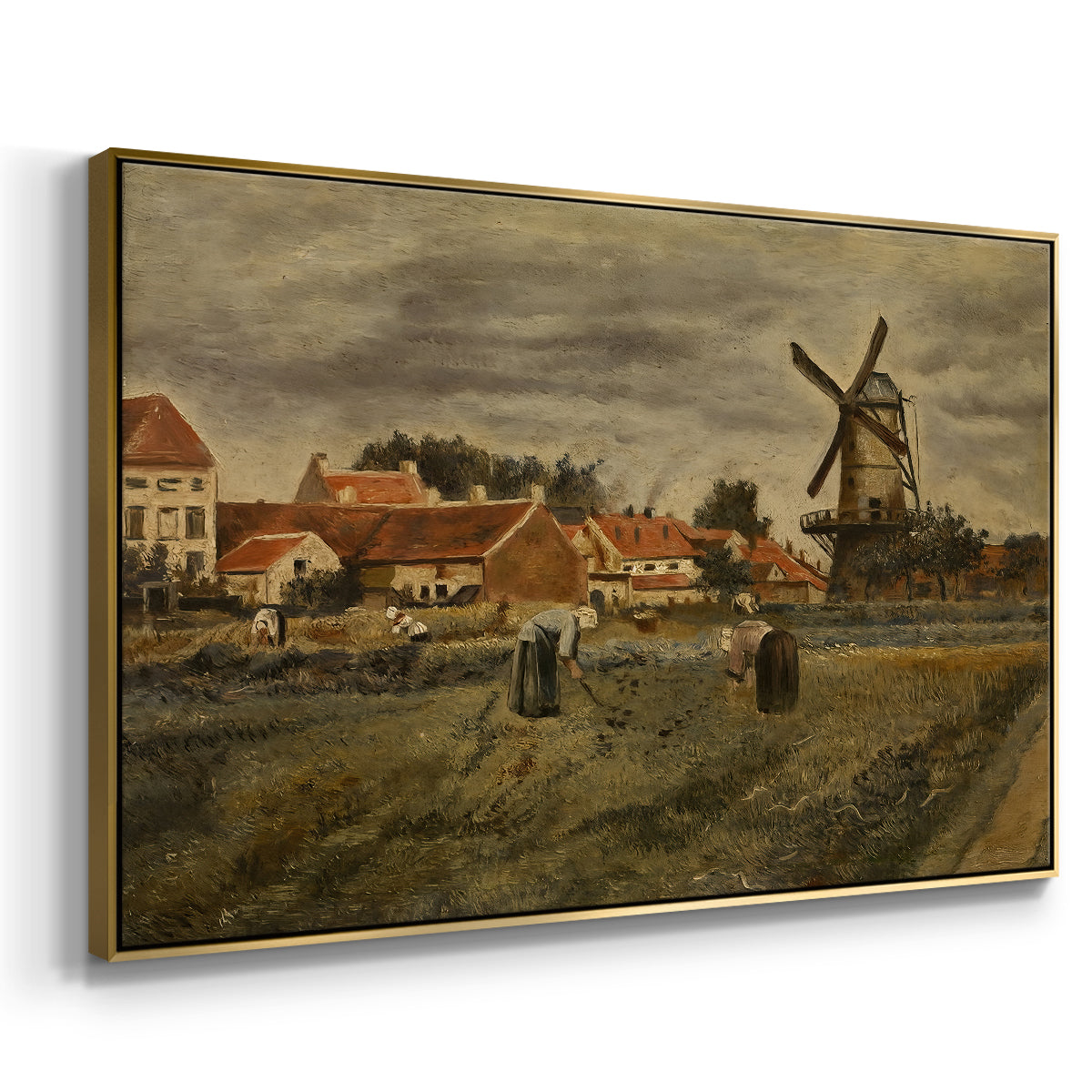 The Potato Harvest, c. 1875 - Floater Framed Canvas Print