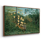 Fight Between a Tiger and a Buffalo, 1908 - Floater Framed Canvas Print