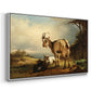 A Goat with Two Kids - Floater Framed Canvas Print