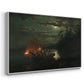 Spear Fishing on Lake Krøderen, 1851 - Floater Framed Canvas Print