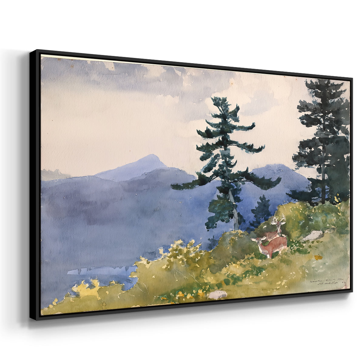 North Woods Club, Adirondacks, 1892 - Floater Framed Canvas Print