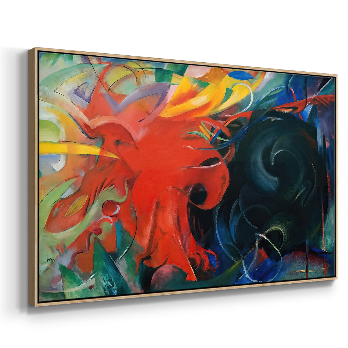 Fighting Forms, 1914 - Floater Framed Canvas Print