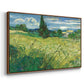Green Wheat Field with Cypress, 1889 - Floater Framed Canvas Print