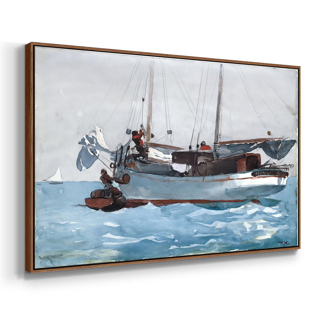 Taking on Wet Provisions, 1903 - Floater Framed Canvas Print