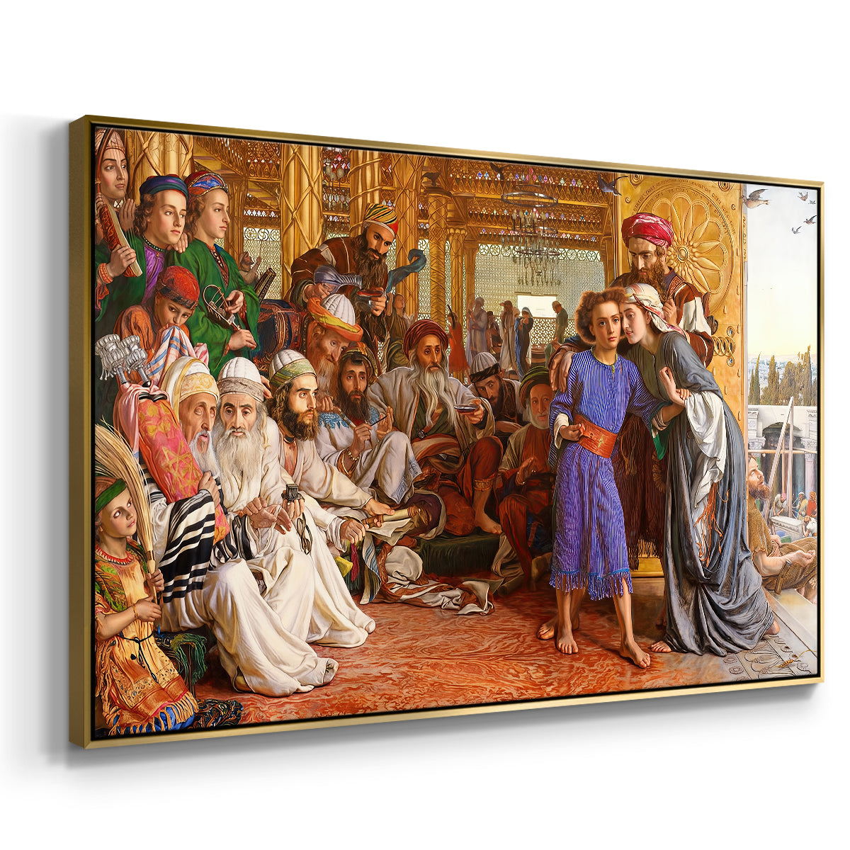 The Finding of the Saviour in the Temple, 1854-1860 - Floater Framed Canvas Print