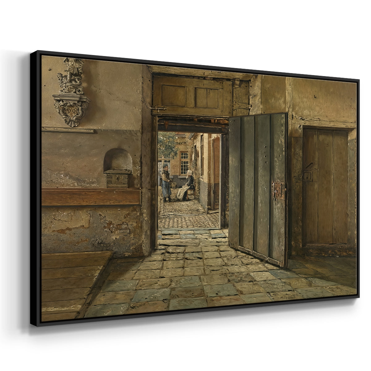 The Conversation, 1884 - Floater Framed Canvas Print