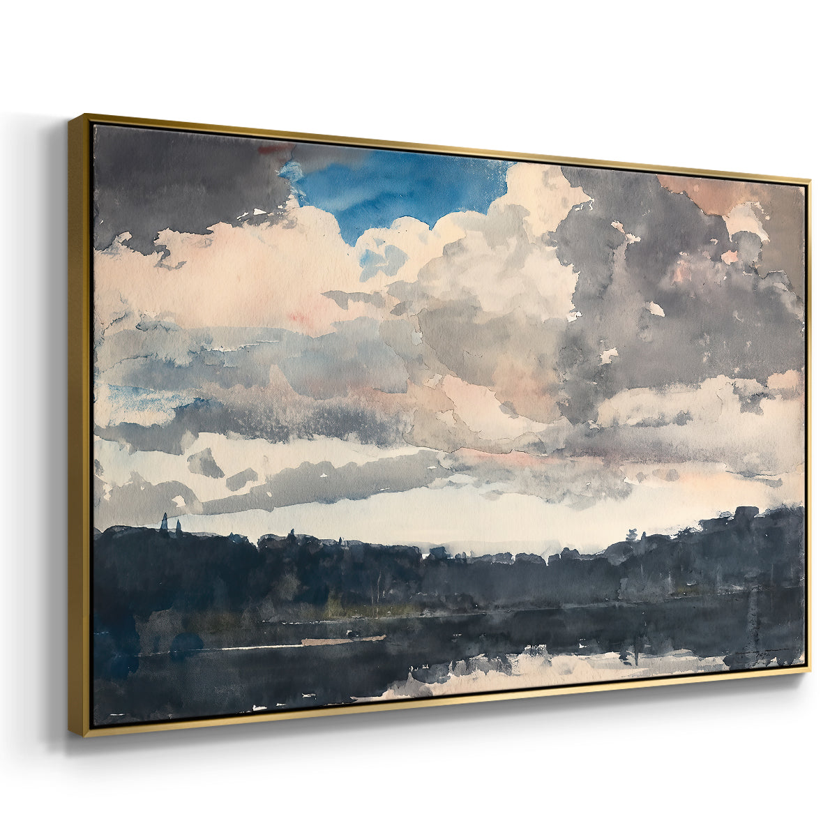 The Lone Boat, North Woods Club, Adirondacks, 1892 - Floater Framed Canvas Print