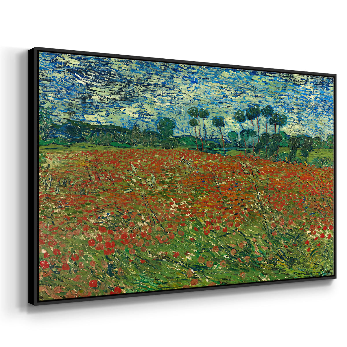 Field with Poppies, 1889 - Floater Framed Canvas Print
