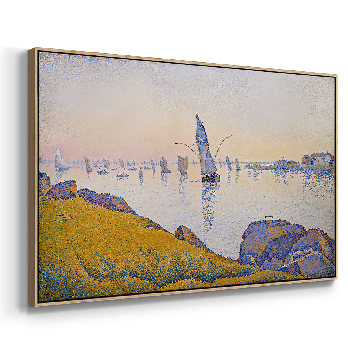 Evening Calm, Concarneau, Opus 220, 1891 - Floater Framed Canvas Print