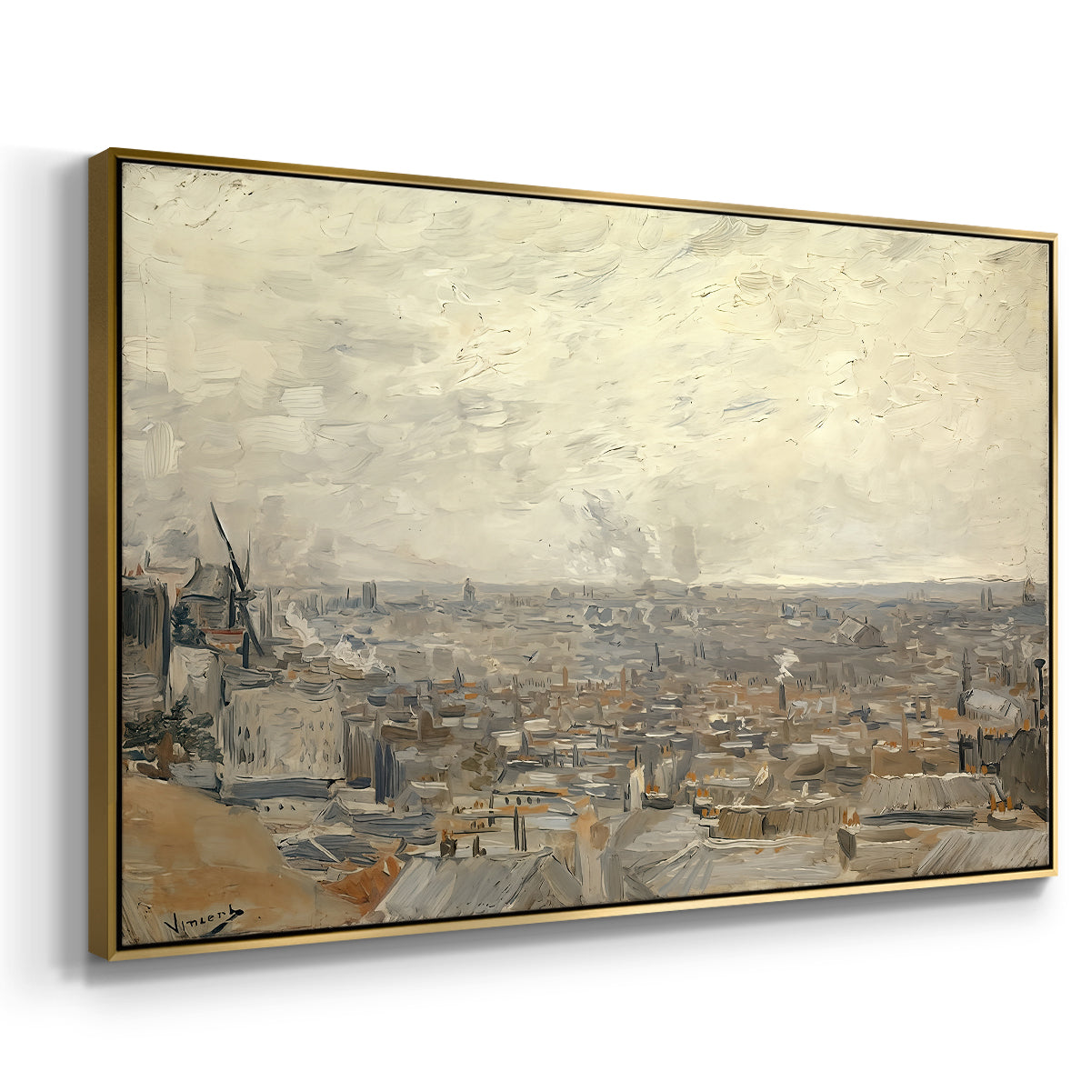 View from Montmartre, 1886 - Floater Framed Canvas Print