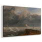 Canvas art print featuring a maritime landscape with vessels, displayed at an angle