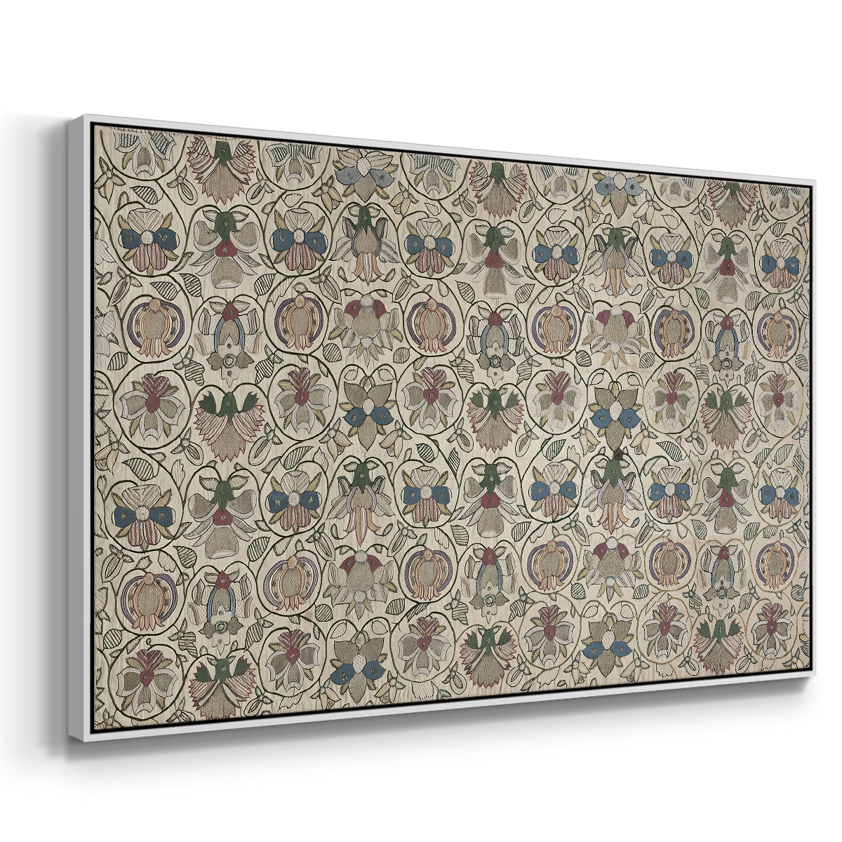 Long Cushion Cover (Printed Textile), c. 1600 - Floater Framed Canvas Print