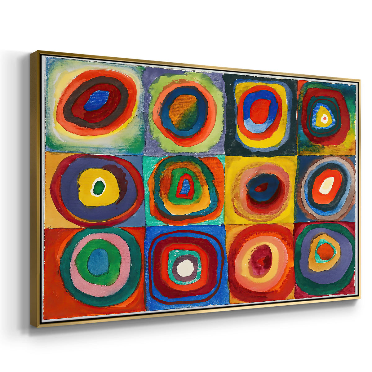 Color Study: Squares with Concentric Circles, 1913 - Floater Framed Canvas Print