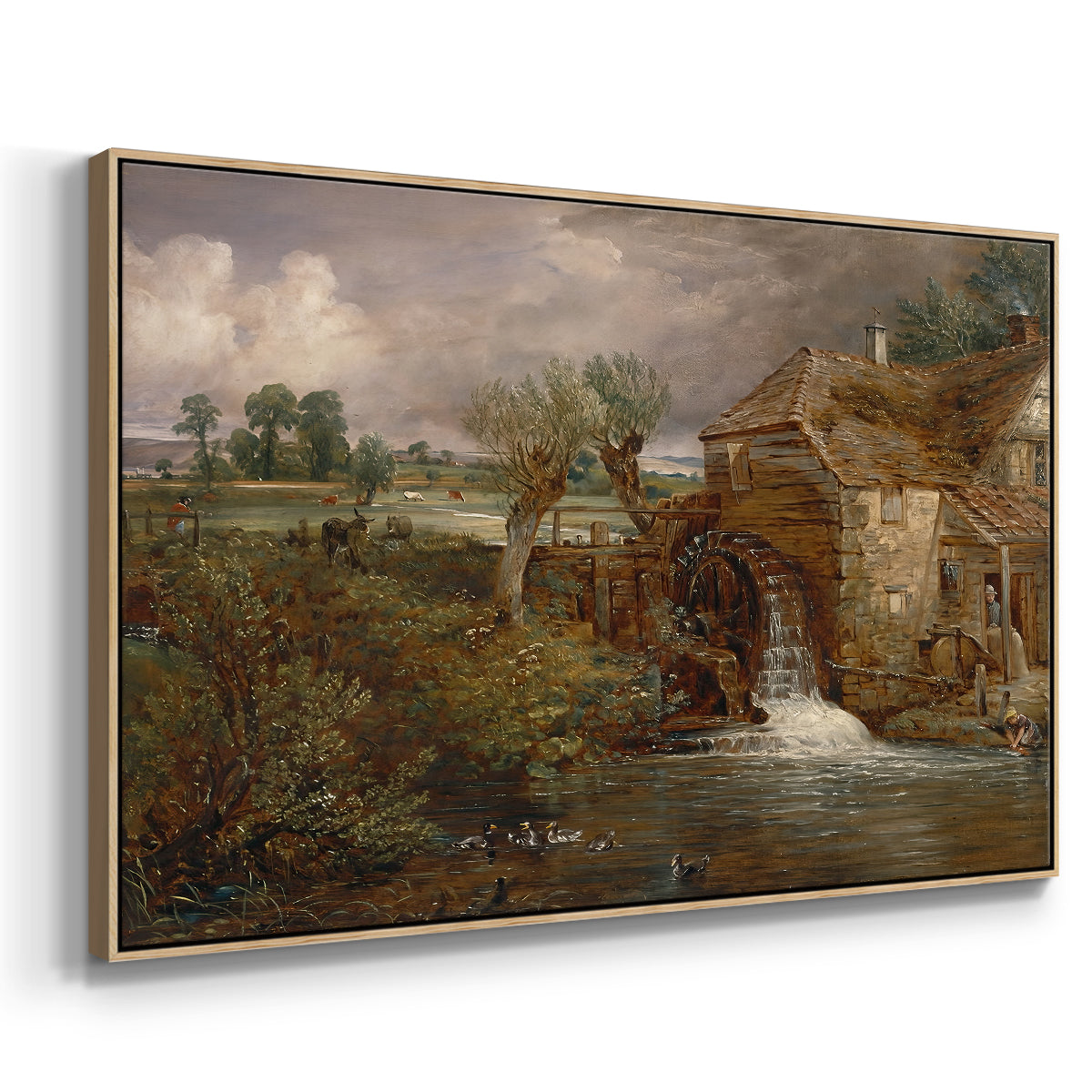 Parham Mill, Gillingham, 1826 - Floater Framed Canvas Print