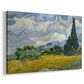 Canvas art print featuring an expressive landscape with strong vertical trees and movement, displayed at an angle
