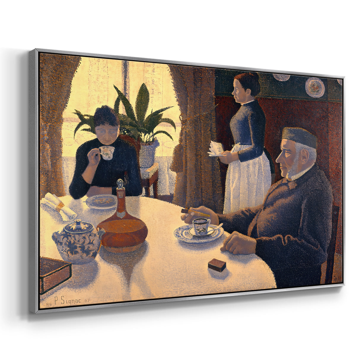 The Dining Room (Breakfast), 1886-1887 - Floater Framed Canvas Print