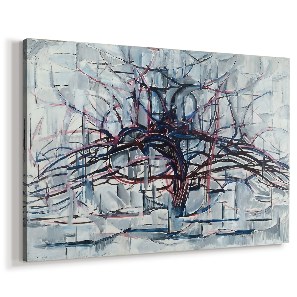 Canvas art print featuring an abstract branching structure, displayed at an angle
