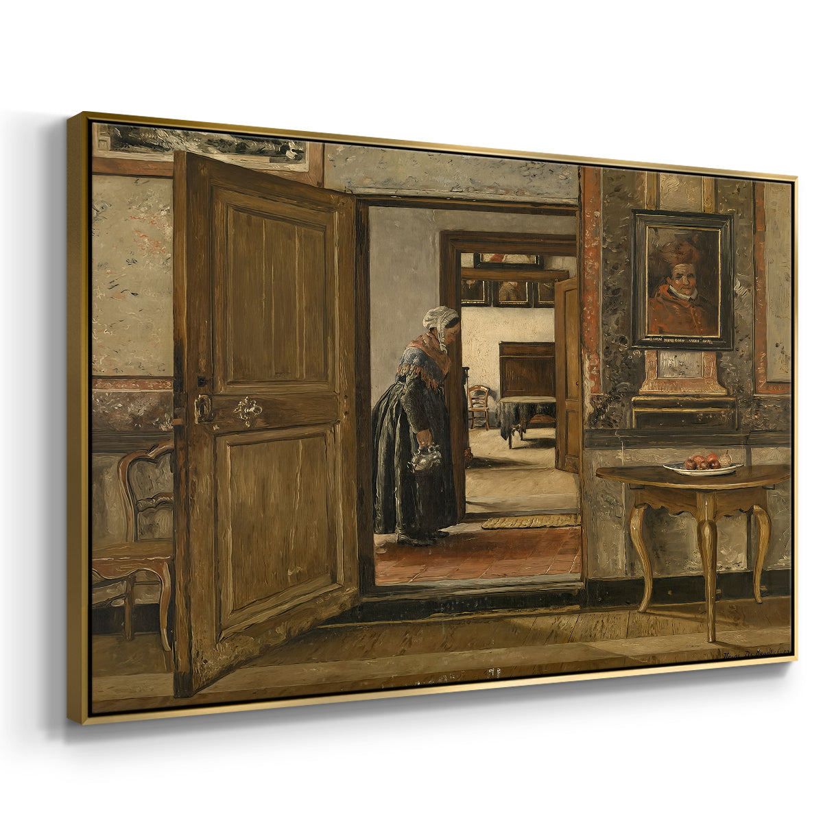 Interior of the Terninck Institution in Antwerp, 1884 - Floater Framed Canvas Print