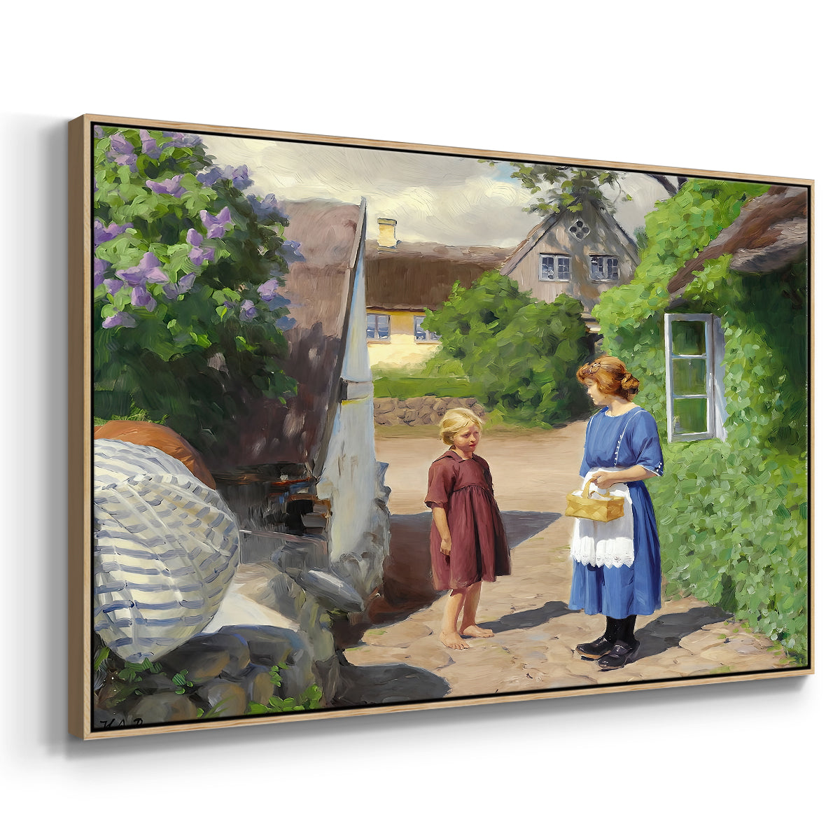 Summer Day in Jyllinge, 1922 - Floater Framed Canvas Print