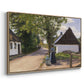 Danish Village Street with Woman and Milkman, 1880 - Floater Framed Canvas Print
