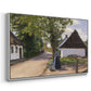 Danish Village Street with Woman and Milkman, 1880 - Floater Framed Canvas Print